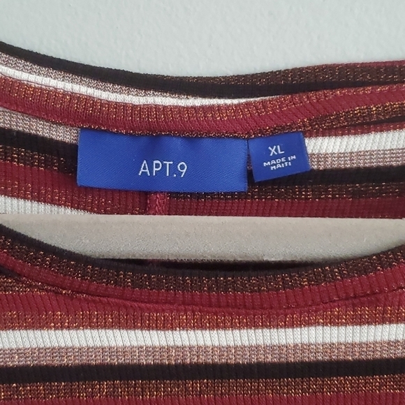 Apt.9 | XL | Scoop Hem Striped TankTop - Picture 3 of 6